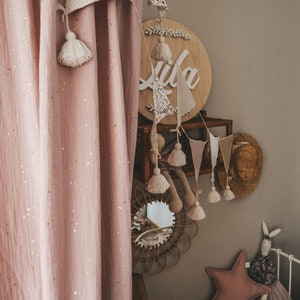Boho-Wimpelkette Aus Veganem Leder – Altrosa Dreiecks-Girlande Für Kinderzimmer & Partydeko