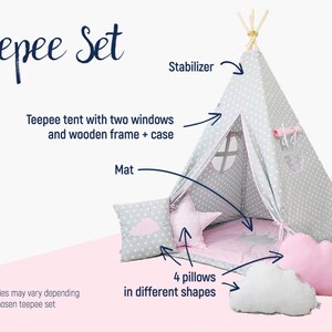 Teepee Tents Kids Kids Teepee Play Tent Teepee tent Childrens Teepee Play Teepee Kids Teepee Play Tent image 5