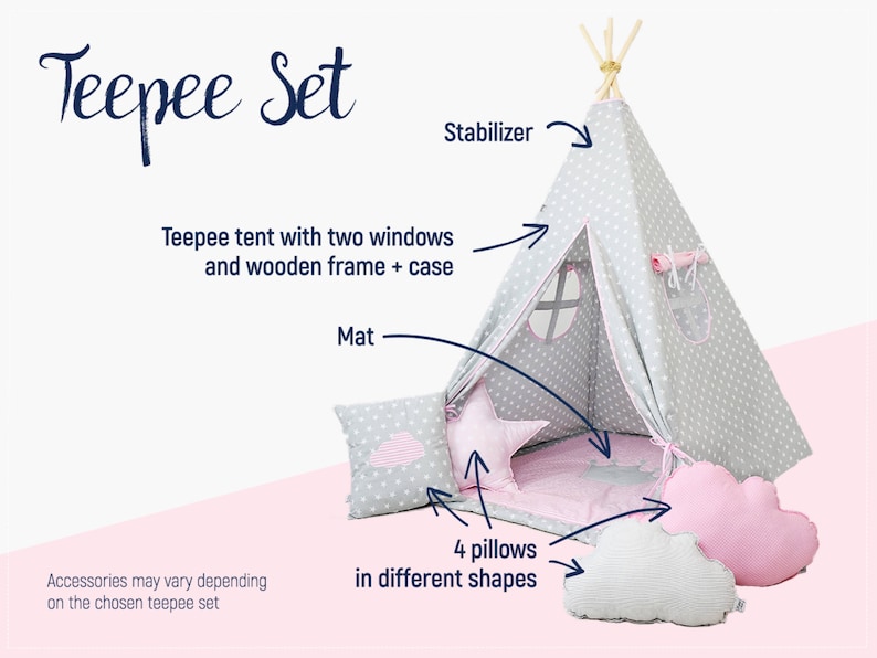 Teepee Tents Kids Kids Teepee Play Tent Teepee tent Childrens Teepee Play Teepee Kids Teepee Play Tent image 5