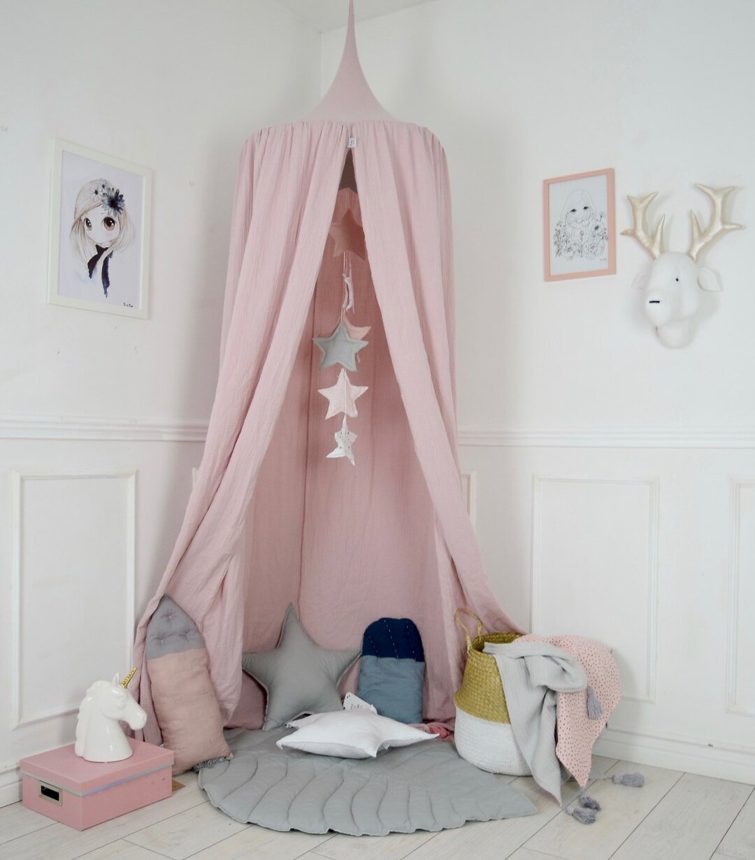 Canopy Hanging Tent Muslin Canopy Bed Canopy Play Canopy Etsy