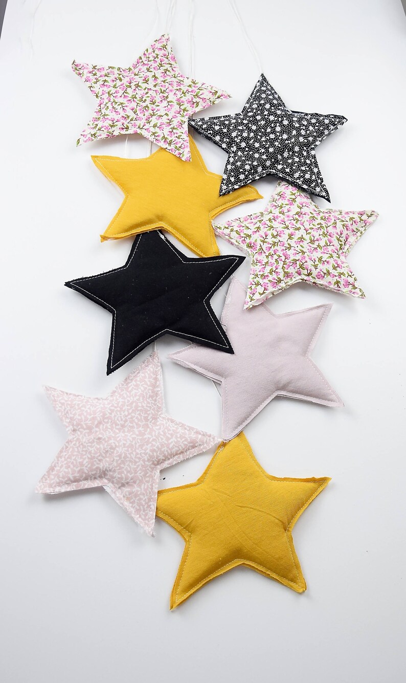 Star Garland, Nursery Garland, Teepee Garland, Fabric Pendant, Nursery Stars, Star Bunting, Room Decor image 4