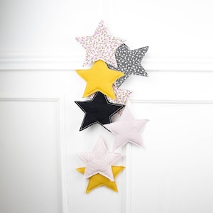 Star Garland, Nursery Garland, Teepee Garland, Fabric Pendant, Nursery Stars, Star Bunting, Room Decor image 1