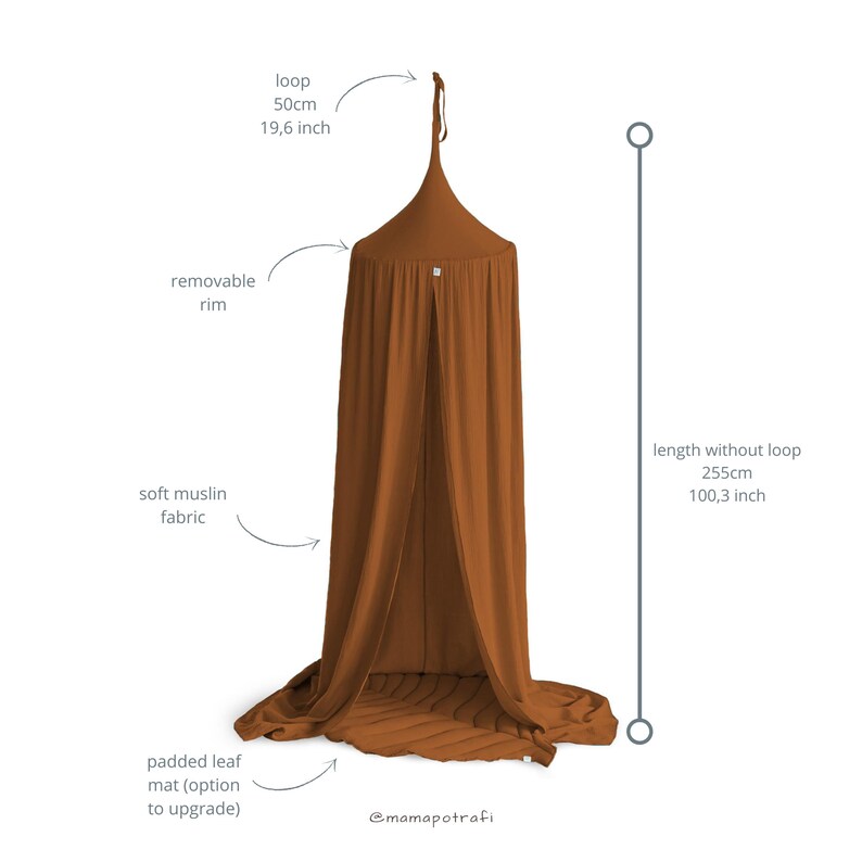 Canopy Hanging Tent Muslin Canopy Caramel Bed Canopy Play Etsy Australia