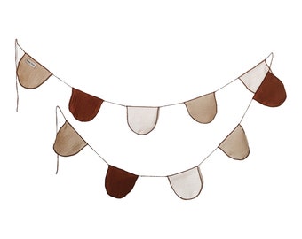 Caramel Bunting Rounded Flags, Nursery Bunting, Rounded Flags, Garland Muslin, Girl's Room Decor, Boho Garland, Neutral Garland, Natural