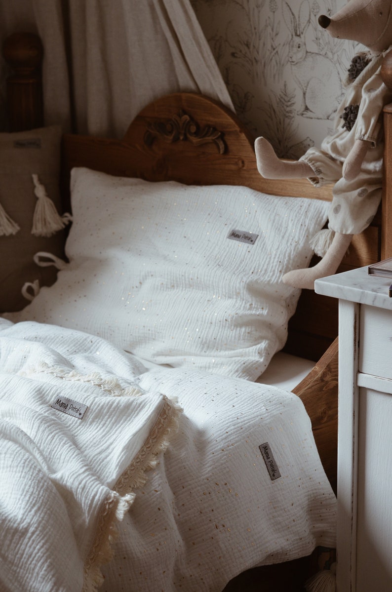 Muslin bedding Bedding with Tassel Muslin Toddler Bedding Etsy