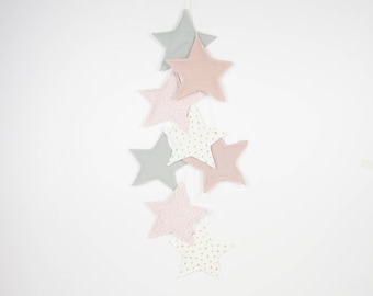 Star Garland, Nursery Garland, Teepee Garland, Fabric Pendant, Nursery Stars, Star Bunting, Girl's Room Decor