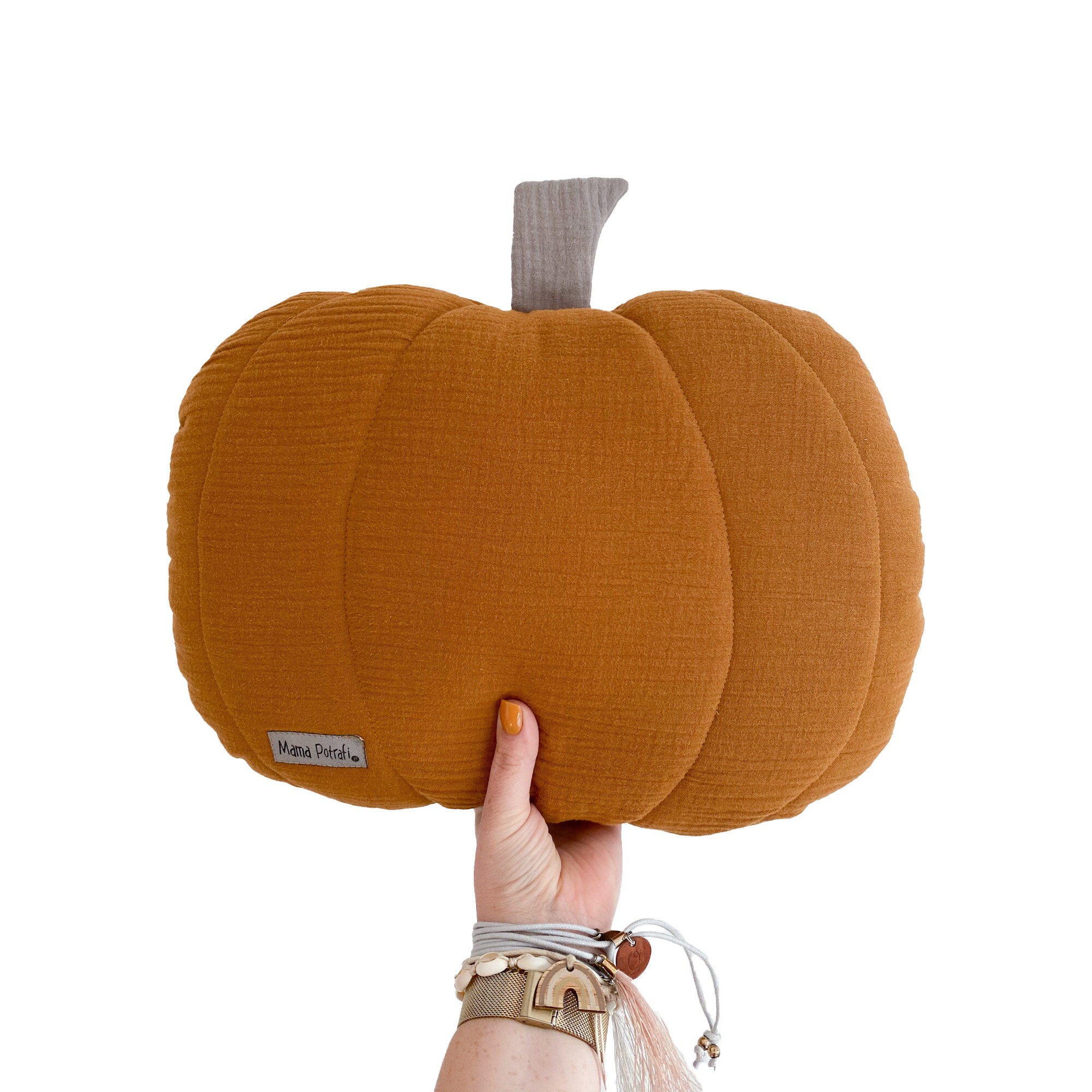 pumpkin shaped throw pillow