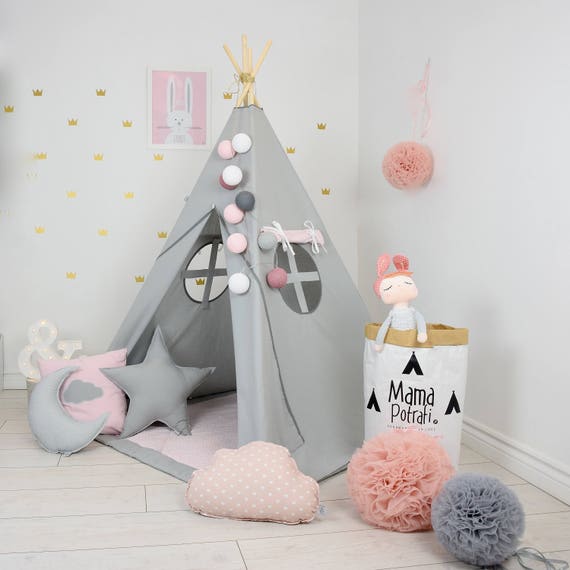 Grey Teepee Pink Teepee Princess Teepee 