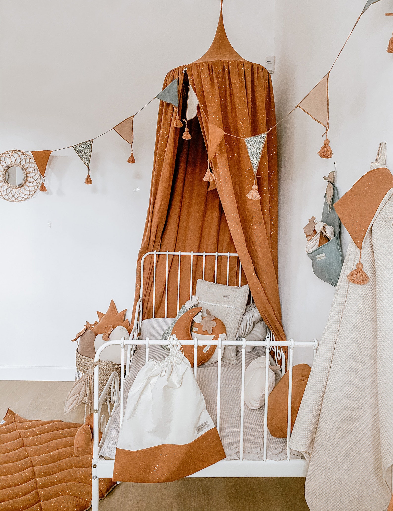Canopy Hanging Tent Muslin Canopy Caramel Bed Canopy Play Etsy Canada