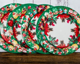 vintage christmas plates set small dinner or desert plates plastic with bubble texture christmas scenes fun retro christmas serving set - Christmas Plastic Plates vintage christmas plates set small dinner or desert plates plastic with bubble texture christmas scenes fun retro christmas serving set - Christmas Plastic Plates