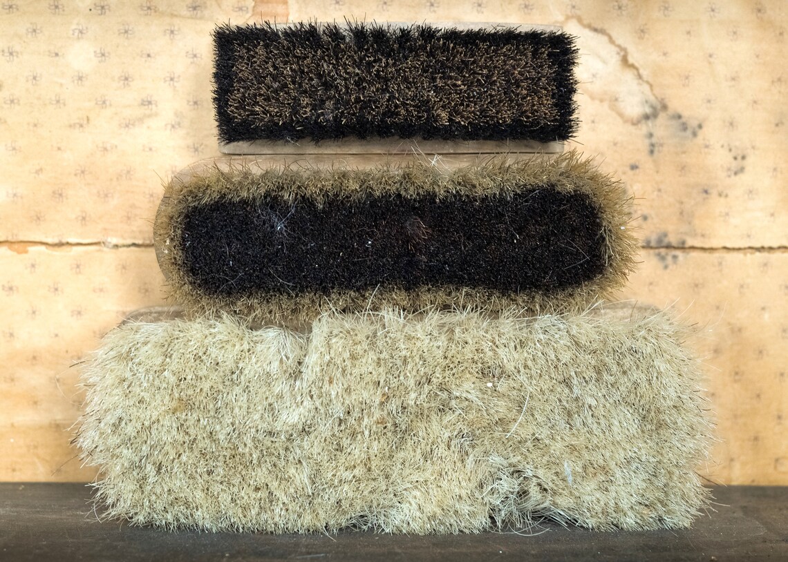 Antique Vintage Brushes Barn Horse Hair Scrub Brush Set Etsy