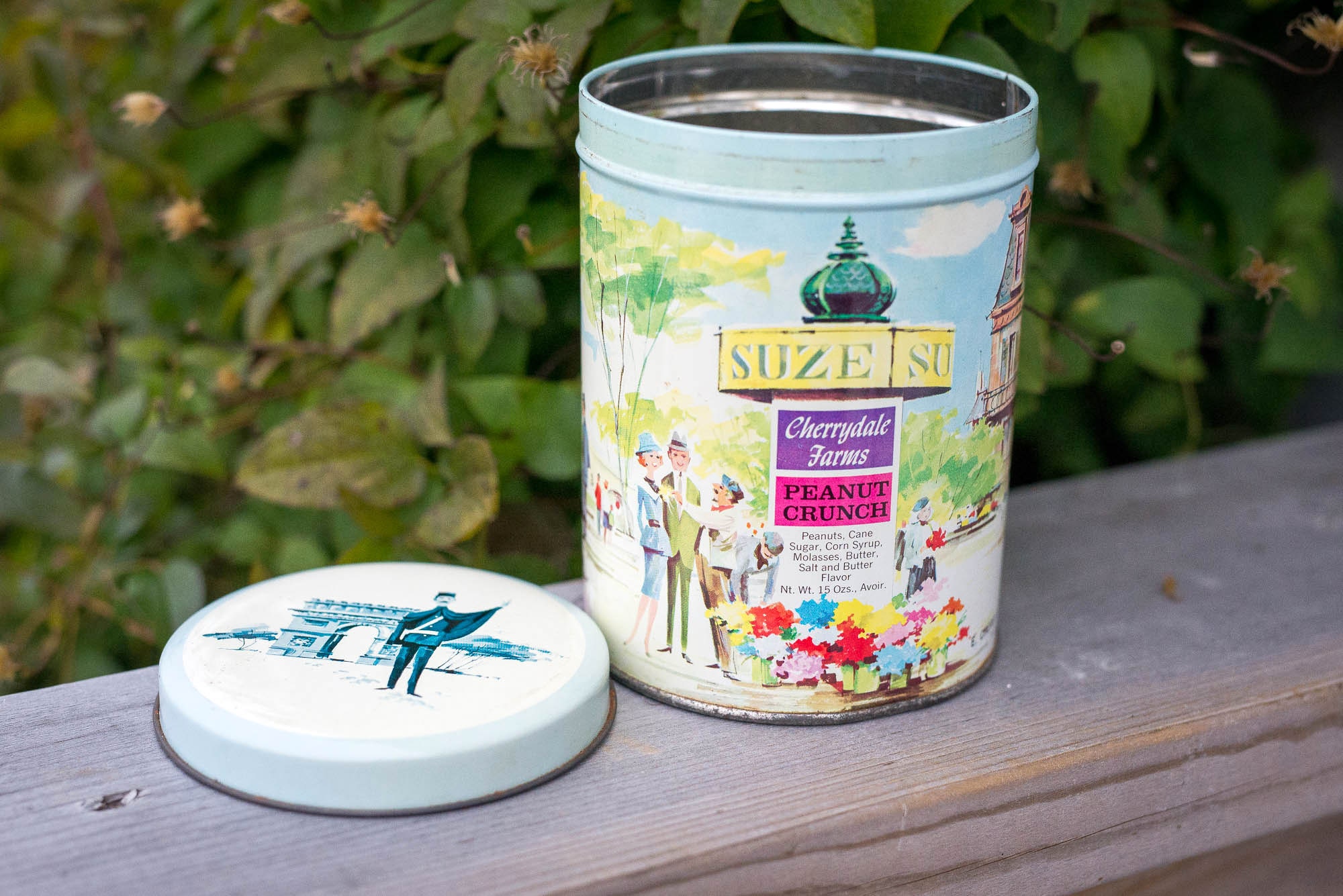 Vintage Cherrydale Farms Peanut Crunch Tin Paris Scene City Etsy