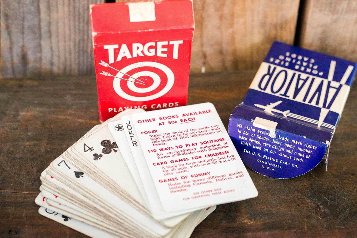 Vintage Playing Card Decks Target & Aviator Poker Bridge Etsy