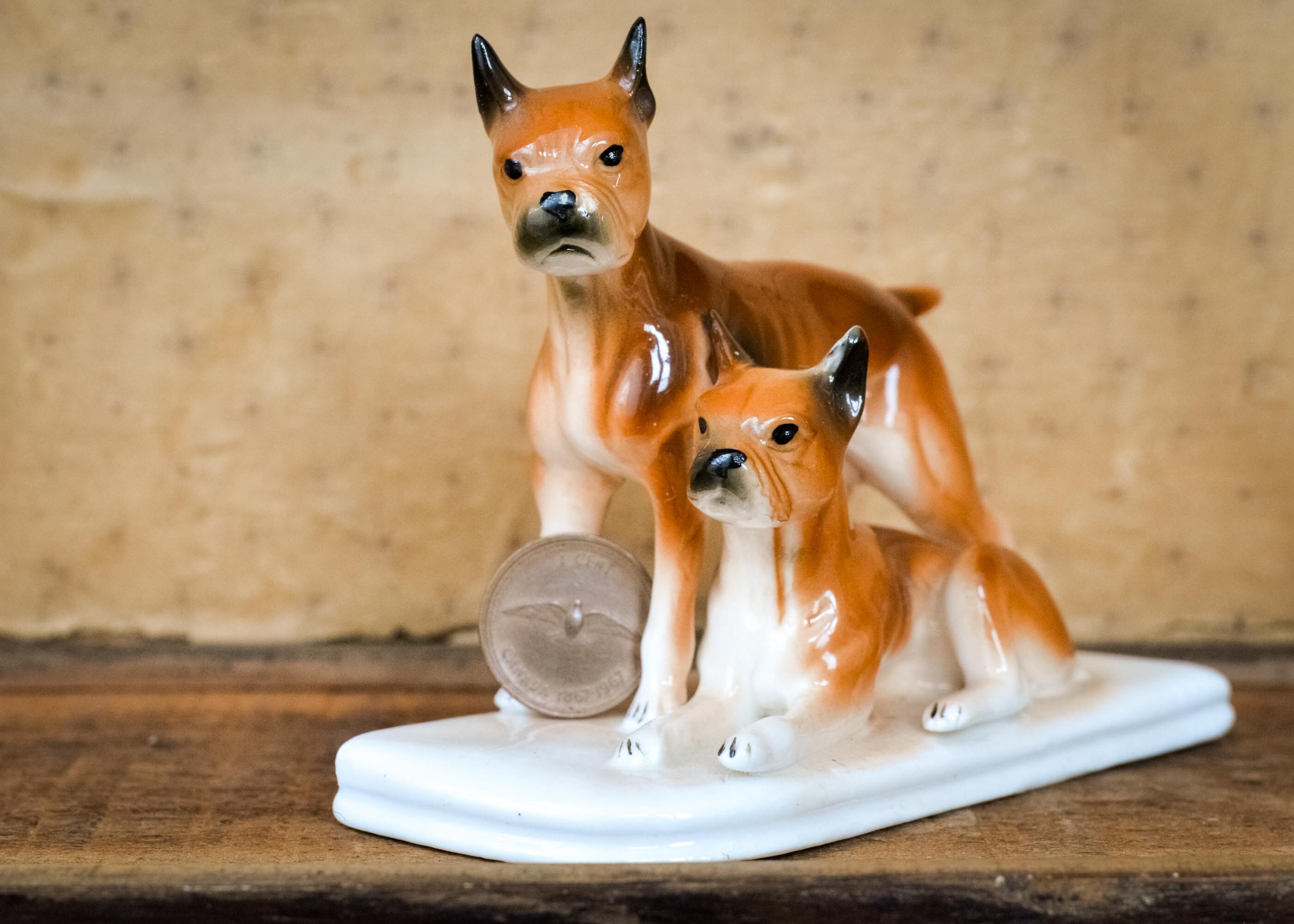 Vintage Boxer Dog Dogs Figurine Ceramic Boxers Statue Mini Etsy