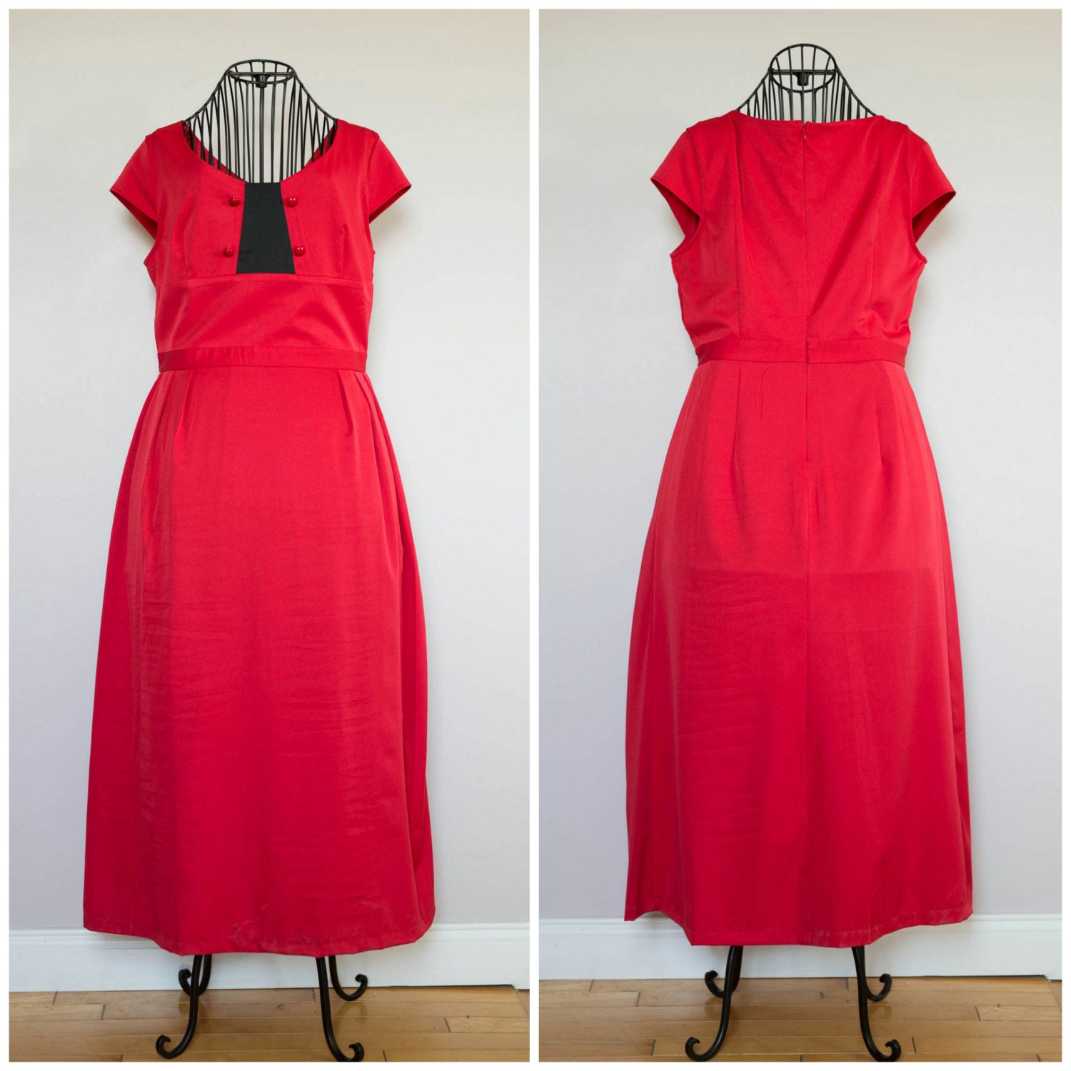 Vintage Retro Lindy Bop Pin up Style Red Dress Lrg Red - Etsy