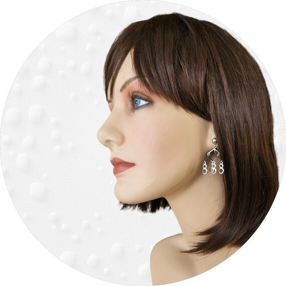 Vintage Mobile Dangle Earrings: Silver Toned Scre… - image 2