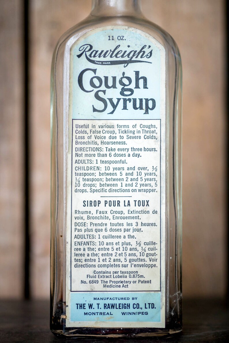 Old Cough Syrup Label