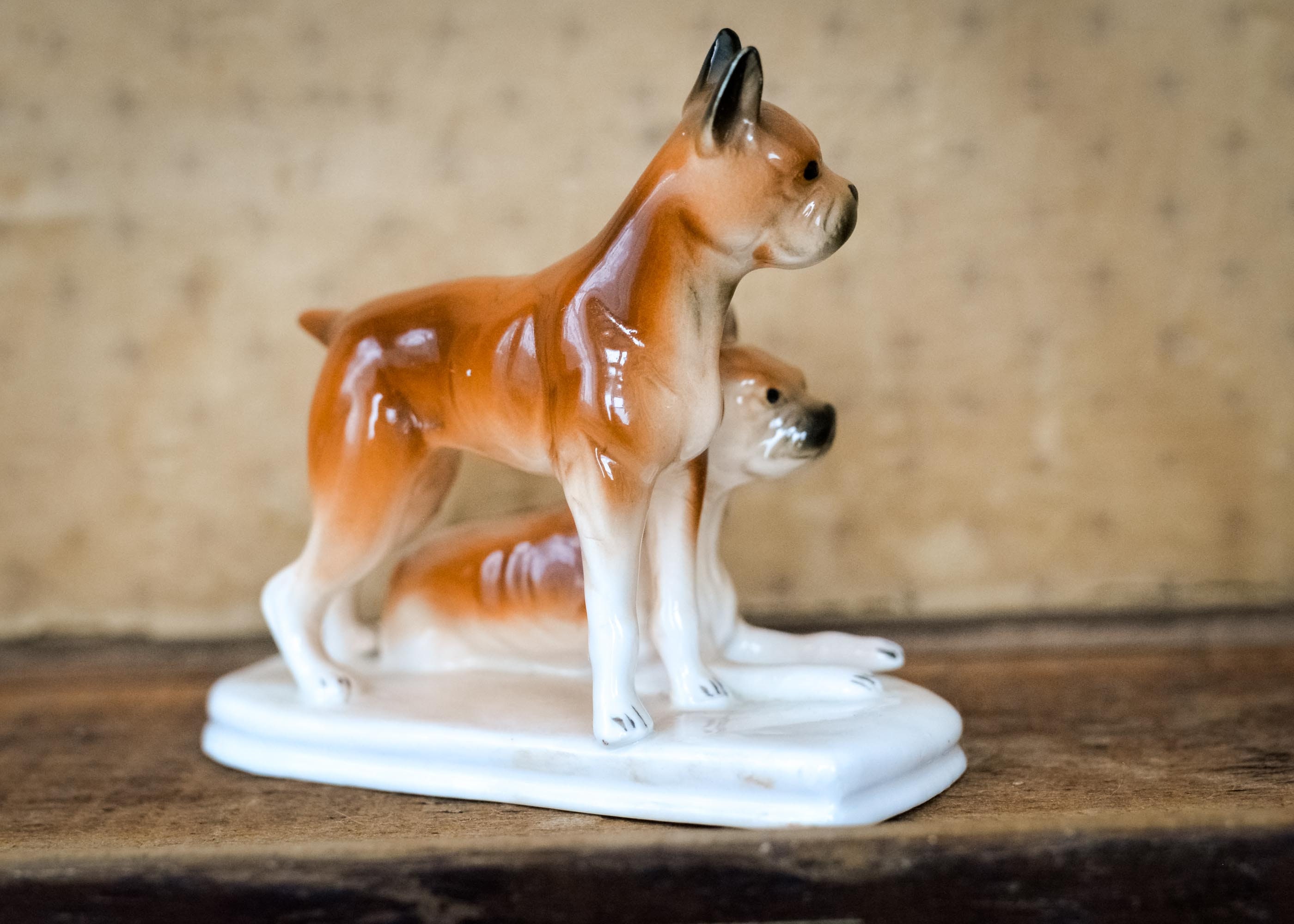 Vintage Boxer Dog Dogs Figurine Ceramic Boxers Statue Mini Etsy UK