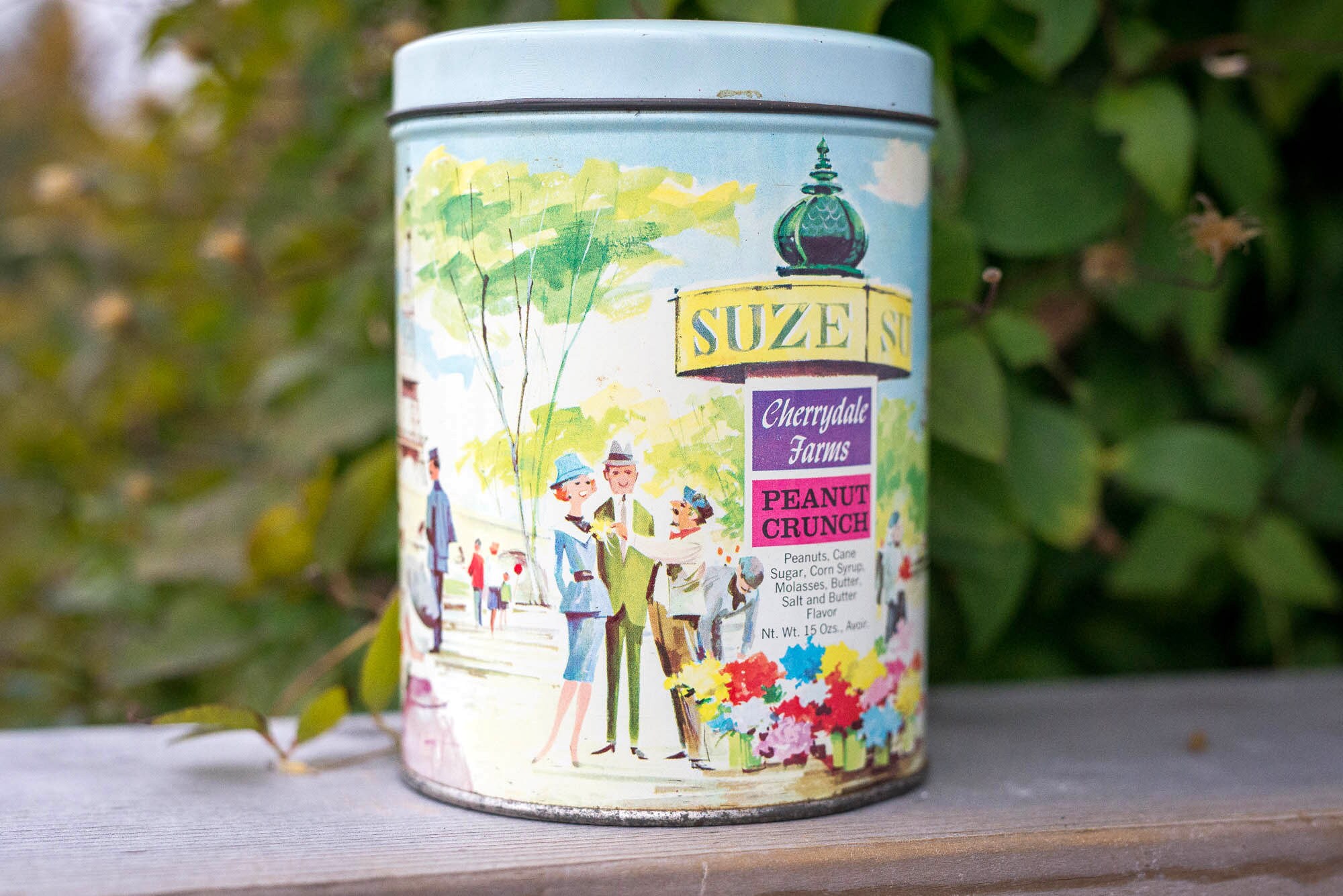 Vintage Cherrydale Farms Peanut Crunch Tin Paris Scene City Etsy