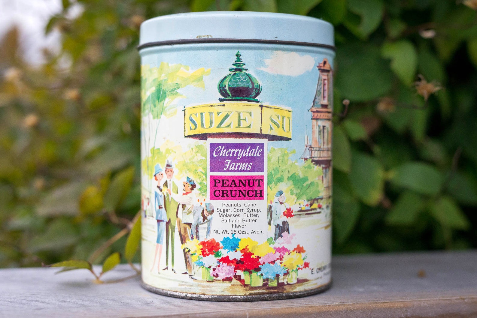 Vintage Cherrydale Farms Peanut Crunch Tin Paris Scene City Etsy