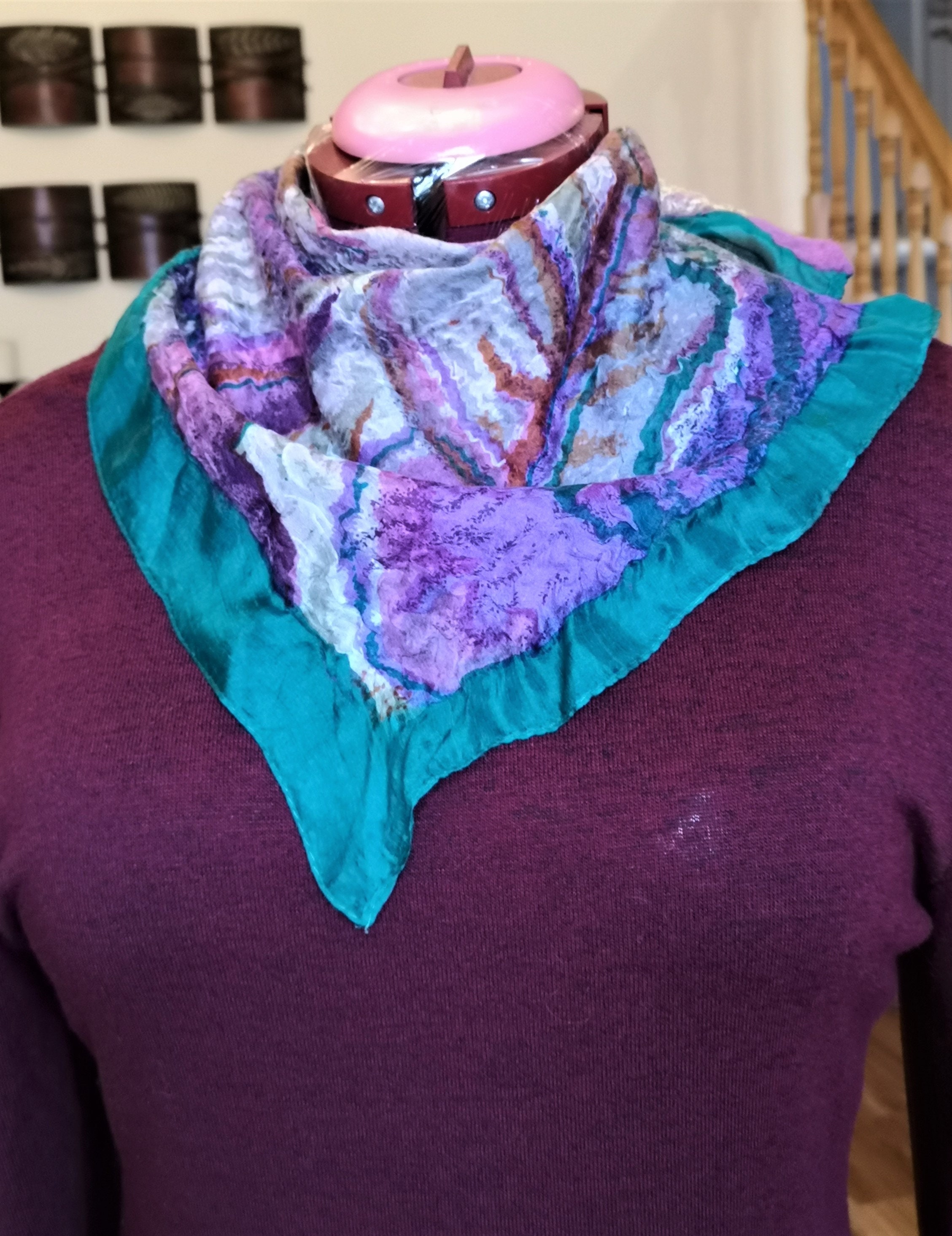 Neck Warmer. Small Warm Triangular Neck Warmer. Natural Silk Etsy