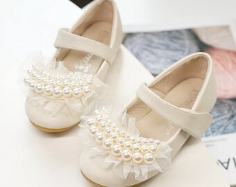 ivory satin flower girl shoes