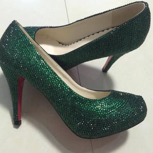 Green Sparkly Heels Etsy Canada