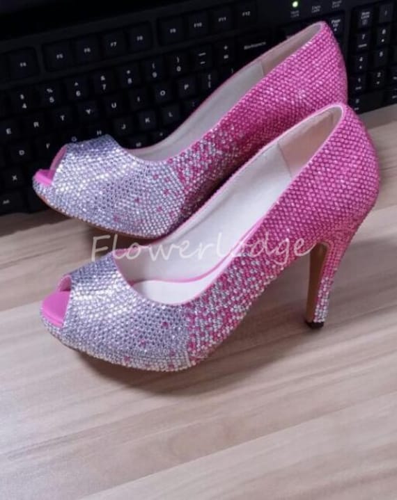 fuchsia peep toe heels