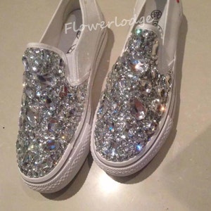 Sparkle Sneakers Women, Silver Sequin Canvas Sneakers, Wedding Sneakers for  Bride Sparkle, Silver Shoes for Girls, Princess Sneakers 