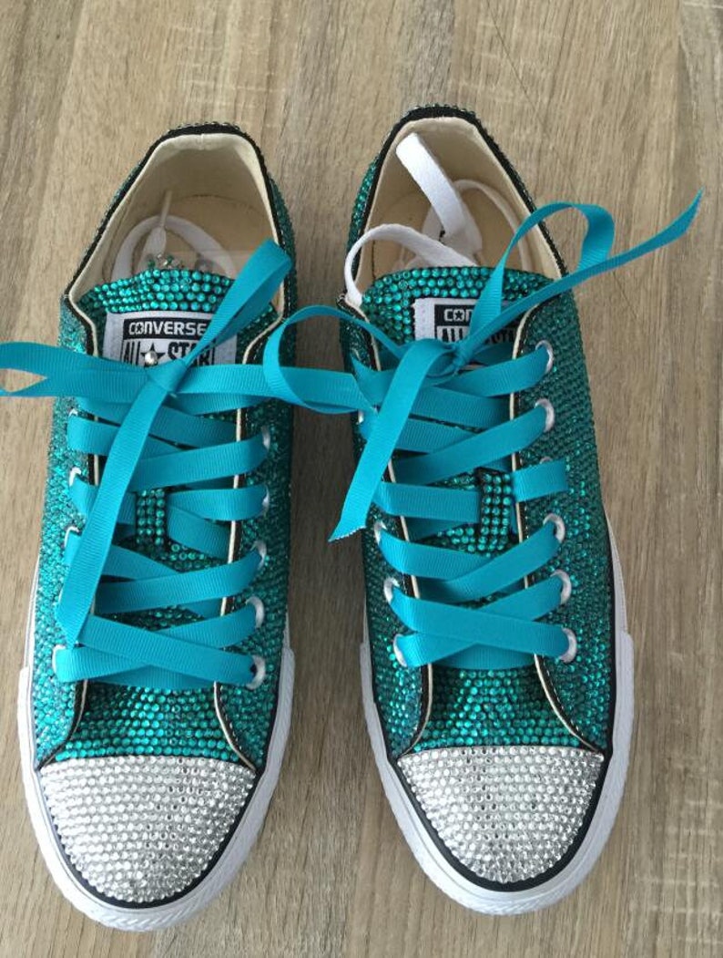teal glitter converse