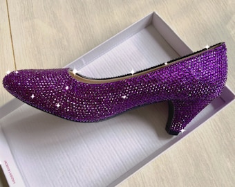 Customize Crystal Shoes BLING Sparkle Heels/Ballet Flat Shoes Many Colors rhinestone stones available to make custom bar mitzvah shoes