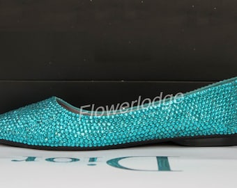 turquoise slip on shoes