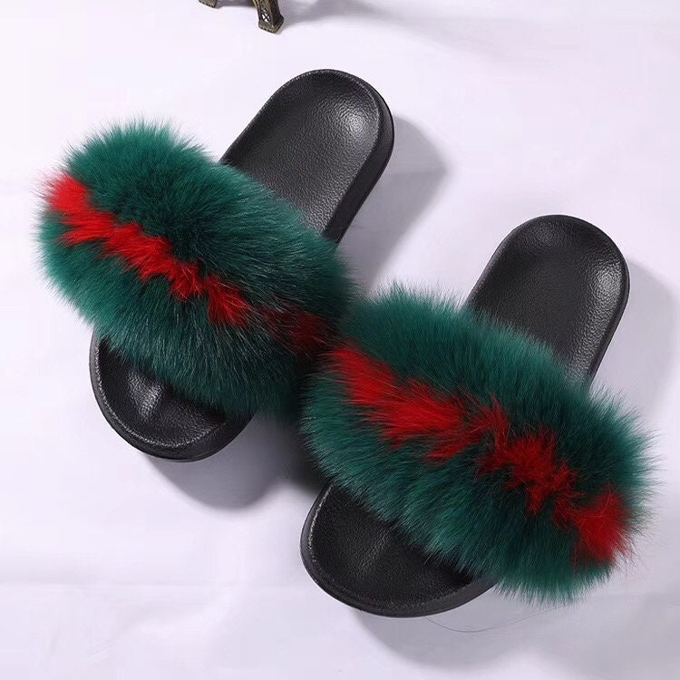 red and green fur slides