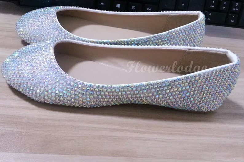Rhinestone Ballet Flats Women Shoes AB Crystal Stones Sparkle Etsy