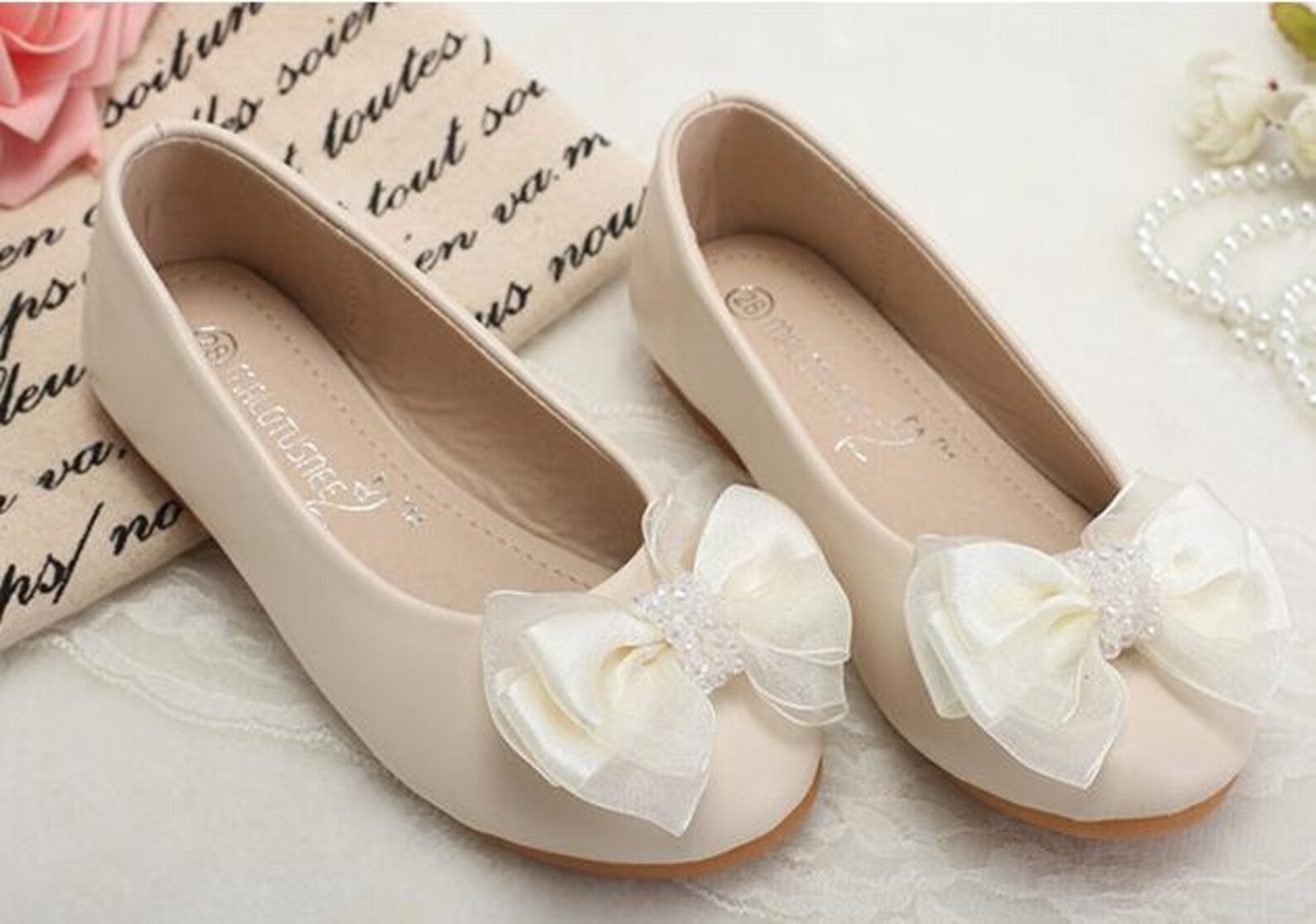 Ivory Flower Girl Shoes/ Toddler Girl Shoes/bow Party Etsy