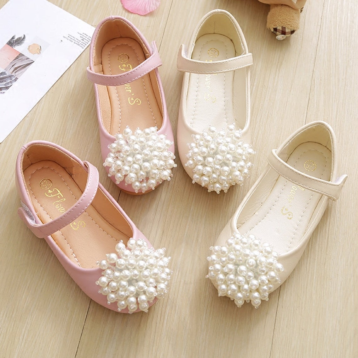 Pearl Toddler Shoes Ivory Flower Girl Shoes Etsy