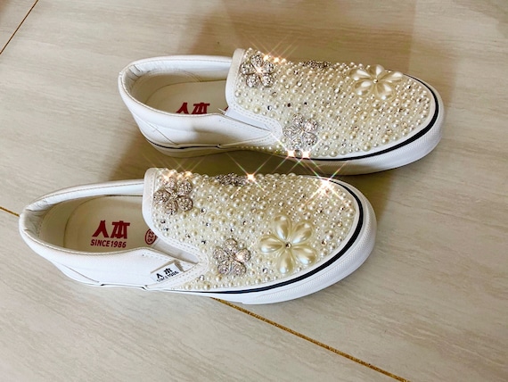 Slip on sneakers with bling outlet