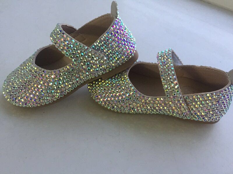 Girls crystal shoes rhinestone single shoes