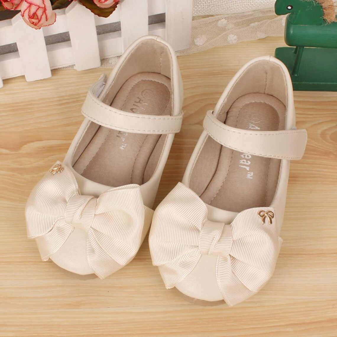 Ivory Flower Girl Shoes/ off White Ribbon Girls Shoestoddler Etsy