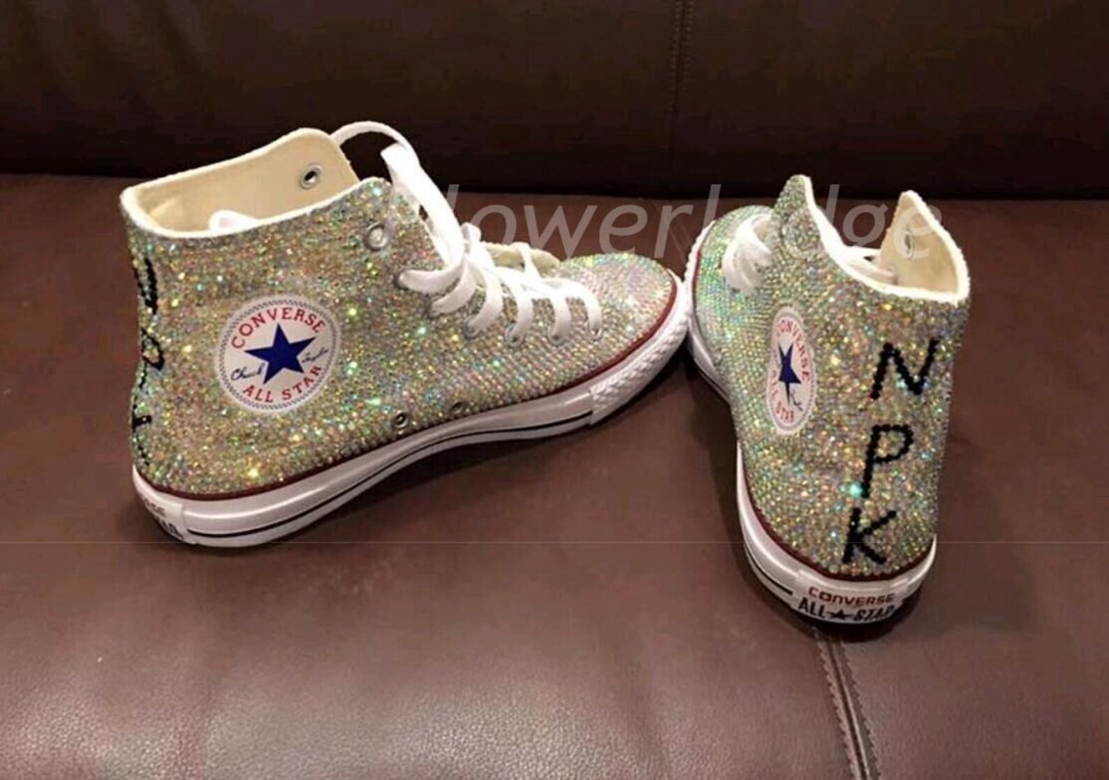 Light gold Rhinestone Converse glitter champagne Shoes high Etsy