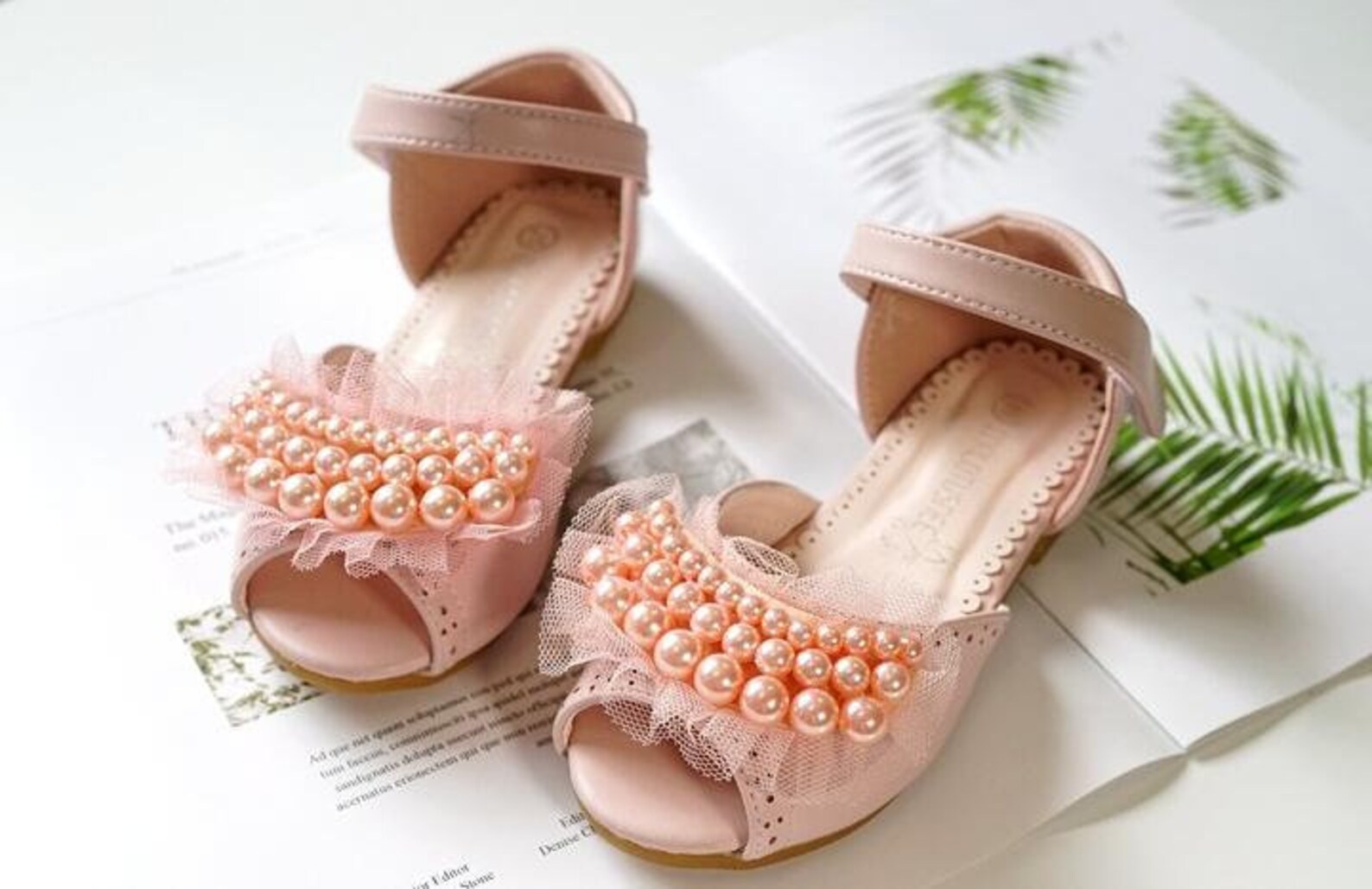 Flower Girl Sandals Pink chic Lace pearls toddler Girl shoes Etsy