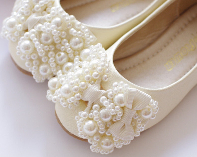 Ivory Flower Girl Shoes/ Toddler Girl Shoes/pearl Party Etsy