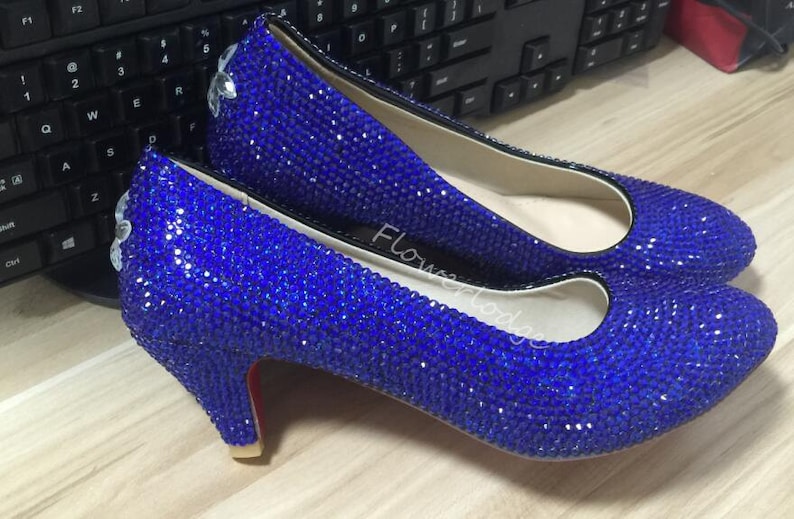 sparkly royal blue heels