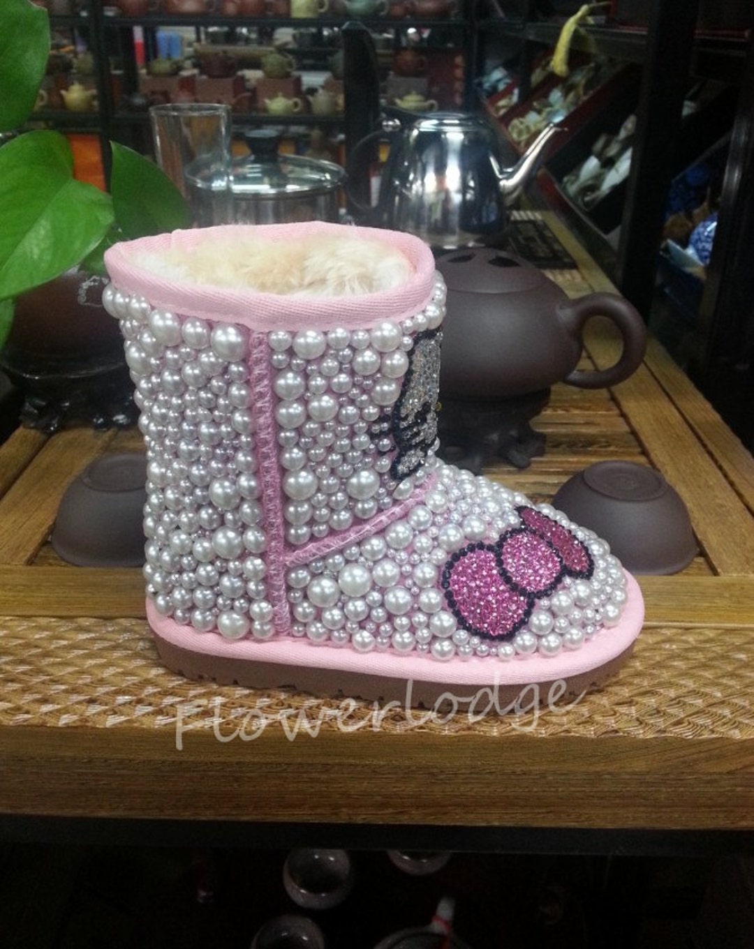1 Pair Girls Solid Color  Boots With Bow Decor, Non-Slip & Wear-Resistant Soles, Fashionable & Warm