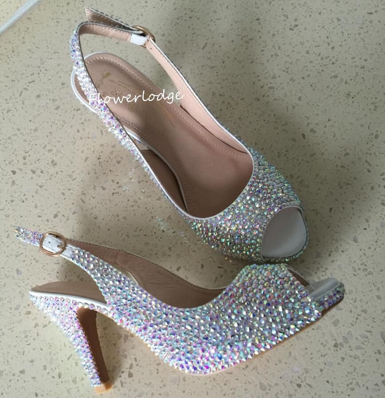 sparkly open toe heels