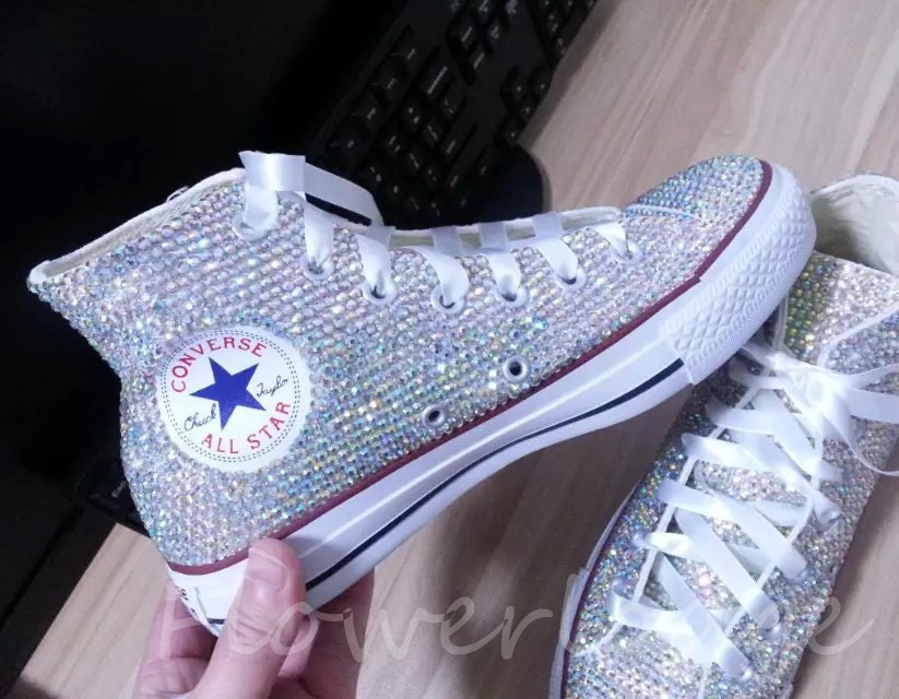 Rhinestone Converse Shoes bling converse sparkle AB crystal | Etsy