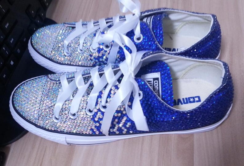 royal blue glitter tennis shoes