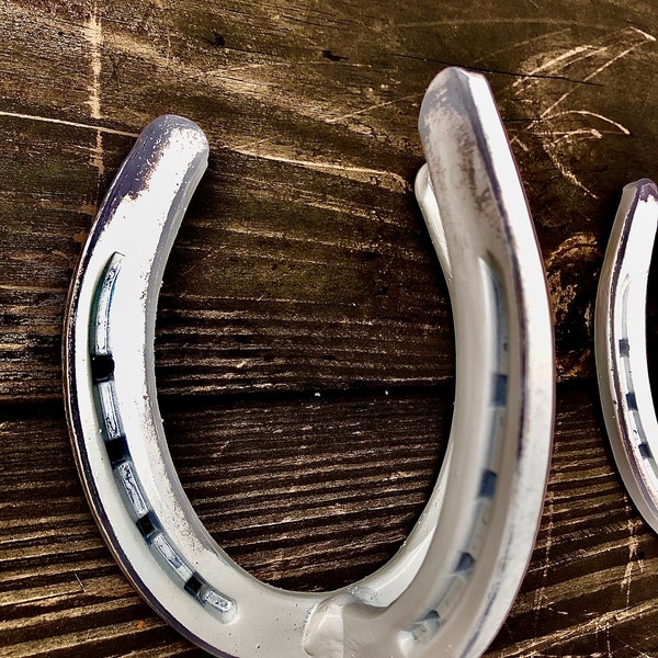 Distressed white horseshoe hook