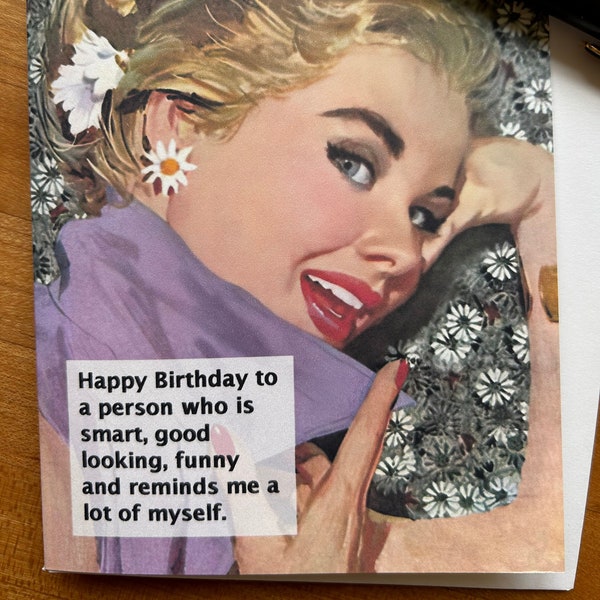 Happy Birthday to someone just like me card, snarky birthday card, funny sarcastic birthday card, vintage illustration card [814-362]