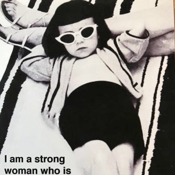 FUNNY ANY OCCASION Mom Card. Humorous Retro Card Vintage Card. "Strong girl"- Mother/daughter,Just because/ friendship card. [814-282]